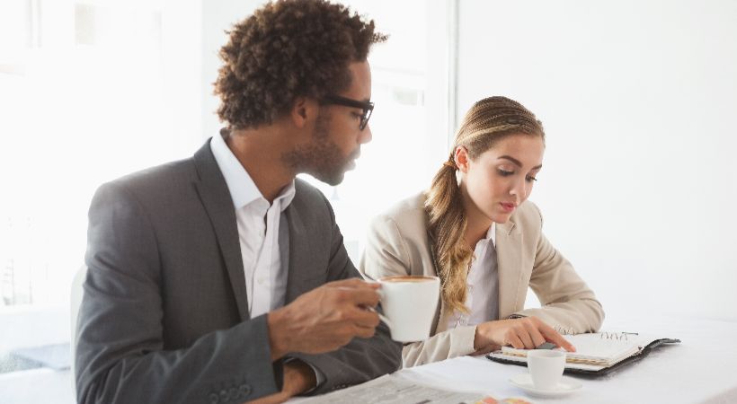 Someone working with an accountant 