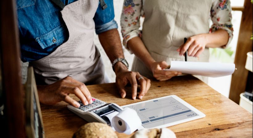 Business calculating finances 