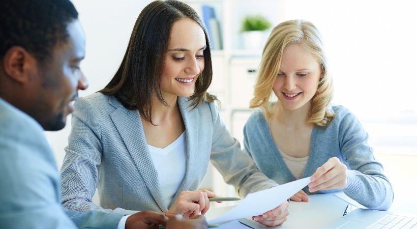 Business discussing finances with an accountant