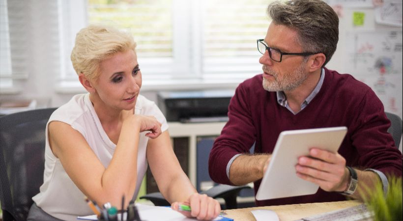 Someone meeting with accountant 
