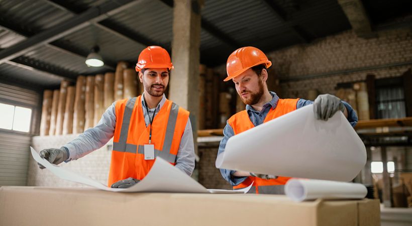 construction workers meeting